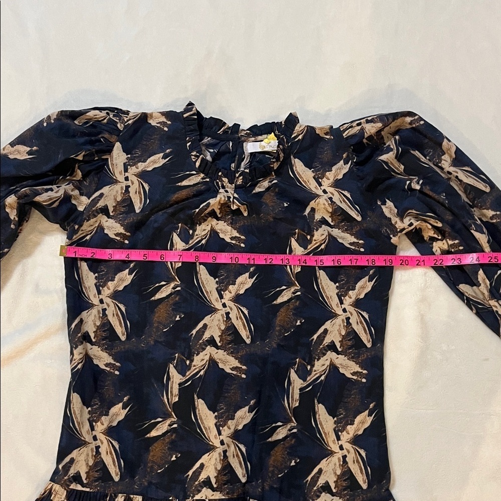 Bindu Blue and Beige Patterned Dress - Picture 5 of 8